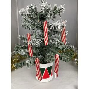 Christmas Tree Ornament-Set of 5 Cloth Candy Cane-The Bridge Collection